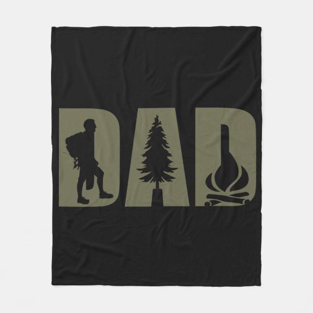 Couverture Polaire Drôle camping camper randonnée hiker papa (Devant)