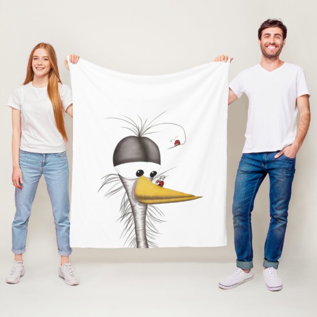 Couverture Polaire Drôle Cartoon Egret (En situation)