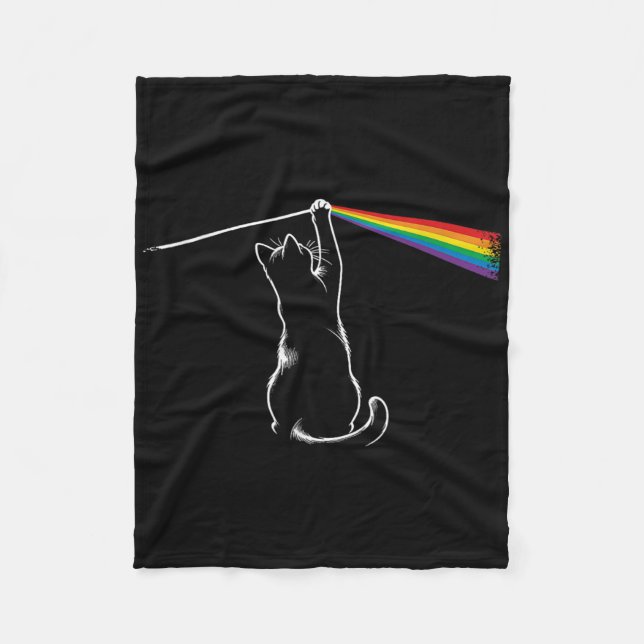 Couverture Polaire Drôle Chat Rock Musique Cadeau Femmes Enfants Homm (Devant)