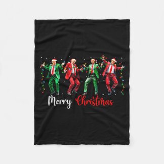Couverture Polaire Drôle danse Trump Père Noël Joyeux Noël Paja