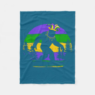 Couverture Polaire Drôle de Bigfoot Mardi Gras Sasquatch Graphisme