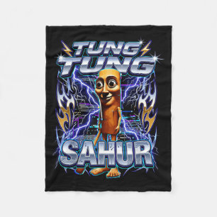Couverture Polaire Drôle de Brainrot Italien Tung Tung Tung Sahur
