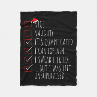 Couverture Polaire Drôle de Noël Liste Nice Naughty Je peux expliquer