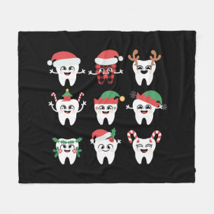Couverture Polaire Drôle Dental Noël Dents mignon Noël Dentiste
