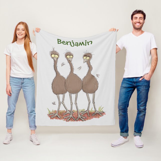 Couverture Polaire Drôle dessin animé du trio australien emu (En situation)