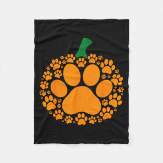 Couverture Polaire Drôle d'Halloween Empreinte de Patte de Citrouille