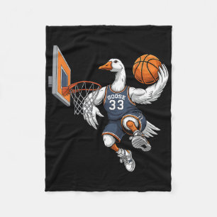 Couverture Polaire Drôle Goose Basketball Joueur Slam Dunk Amateurs S