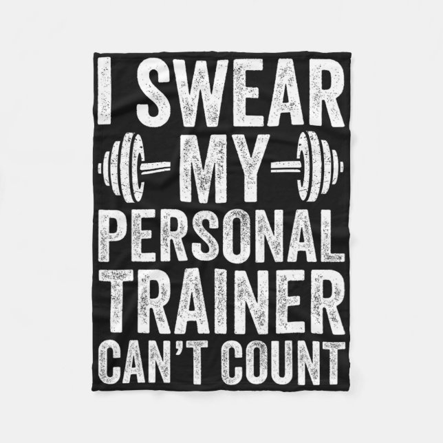 Couverture Polaire Drôle Gym dit que je jure mon formateur personnel  (Devant)