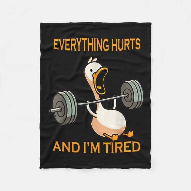 Couverture Polaire Drôle Gym Duck Citer Tout Mal Et Je Suis Fatigué (Devant)
