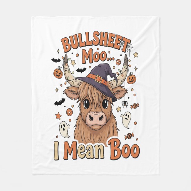 Couverture Polaire Drôle Halloween Vache Bullsheet Je Veux Dire (Devant)