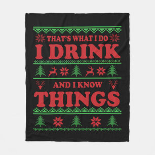Couverture Polaire Drôle moche chandail de Noël dit whiskey