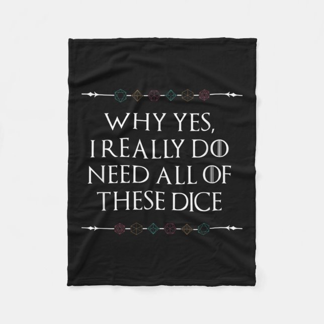 Couverture Polaire Drôle Nerdy Jeu D20 Rpg Dice Dire Graphique de dev (Devant)