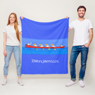 Couverture Polaire Drôle pélicans rameurs dessin animé