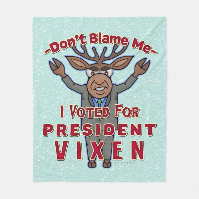 Couverture Polaire Drôle Président de Noël Vixen Reindeer Politique (Devant)