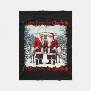 Couverture Polaire Drôle Pyjamas Trump Xmas Je serai à la maison pour