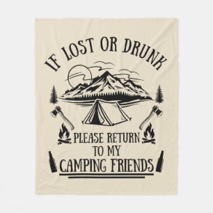 Couverture Polaire Drôle slogan camper camping à boire des paroles