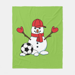 Couverture Polaire Drôle Snowman avec balle de football