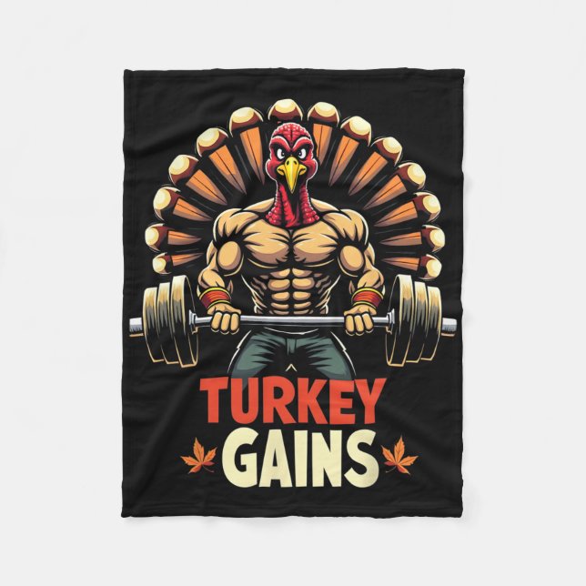 Couverture Polaire Drôle Thanksgiving Turquie gagne Motivation Gym Wo (Devant)