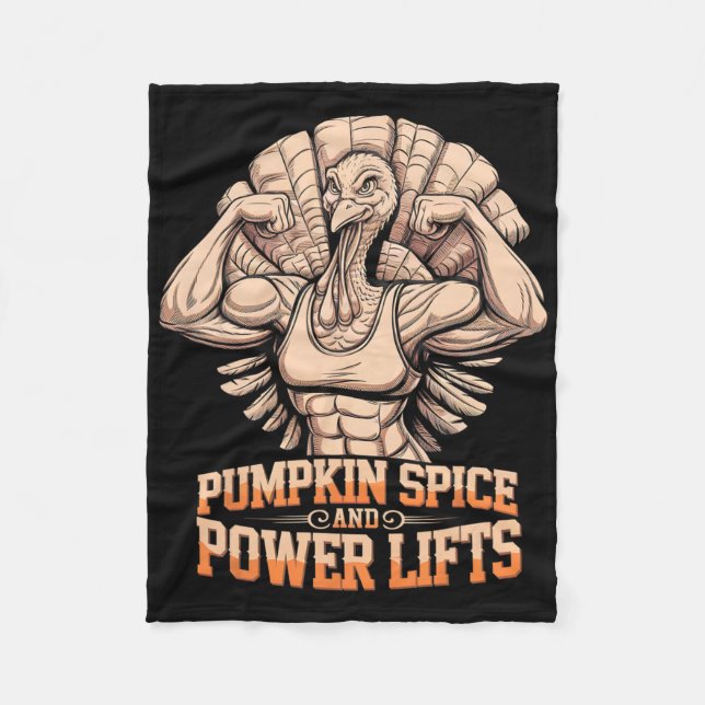 Couverture Polaire Drôle Thanksgiving Turquie Powerlifting Gym entraî (Devant)
