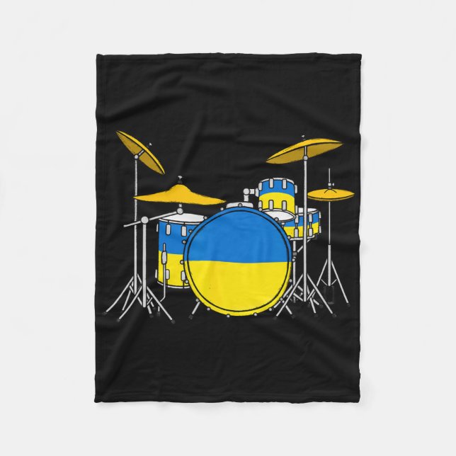 Couverture Polaire Drum Kit Ukrainian Flag Ukraine Drummer Musician  (Devant)