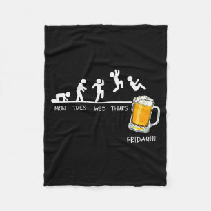 Couverture Polaire Drunkard drôle de stickman sautant Bière Jours de