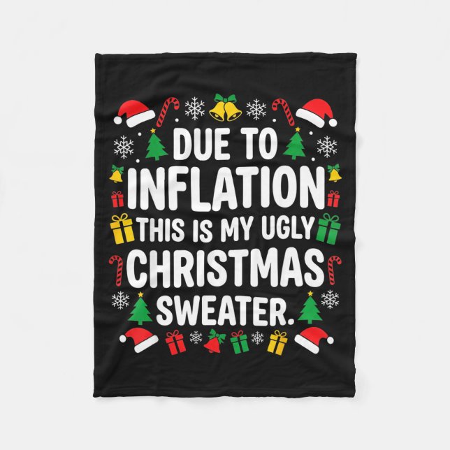 Couverture Polaire Due To Inflation Ugly Christmas Sweater Shirt Men  (Devant)