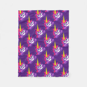 Couverture Polaire Dunette mignonne Emoji de licorne