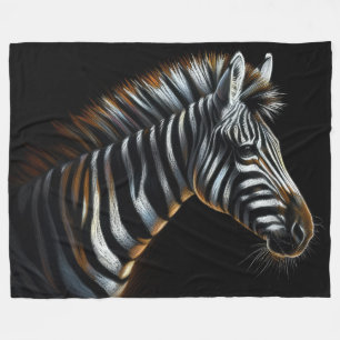 Couverture Polaire Dur Pastel Zebra en noir