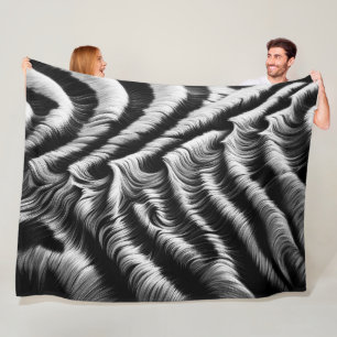 Couverture Polaire Dur Pastel Zebra en noir