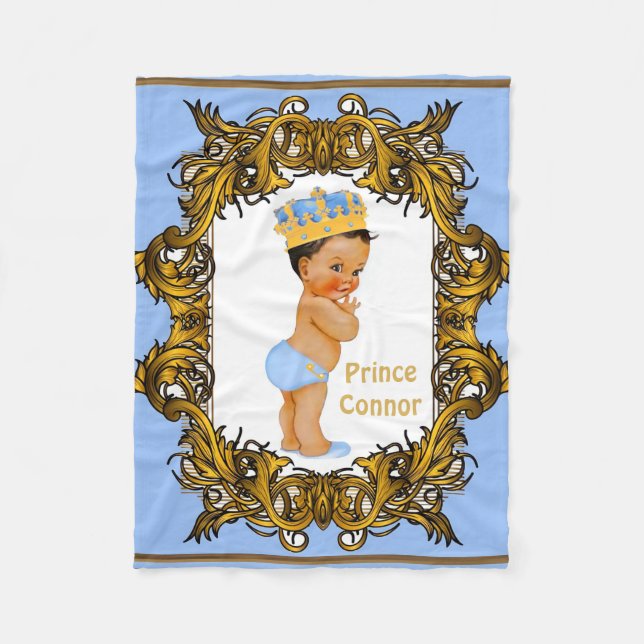 Couverture Polaire Dusty Blue Royal Prince Personnalisé (Devant)