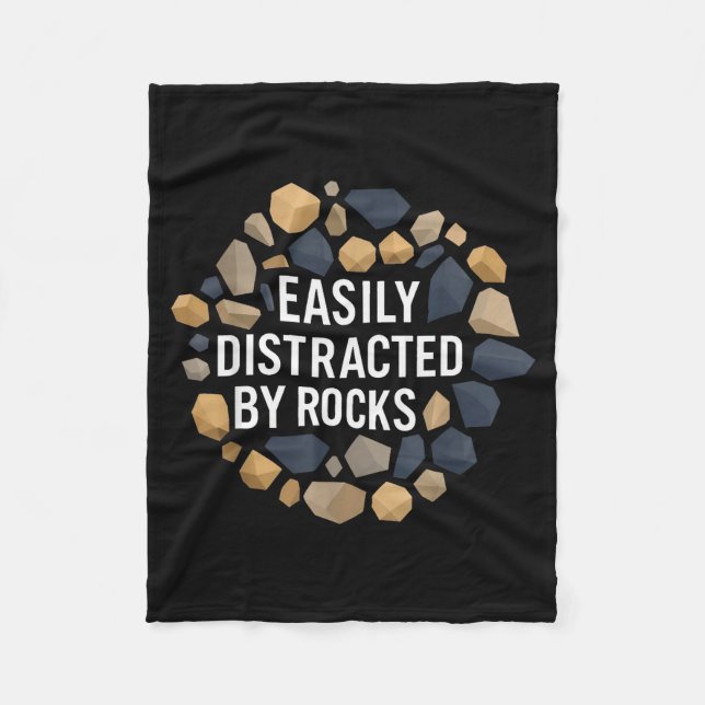 Couverture Polaire Easily Distracted By Rocks Funny Geology Rock Coll (Devant)
