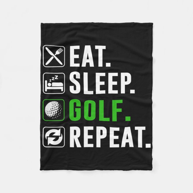Couverture Polaire Eat Sleep Golf Repeat Funny Golfing Golfer Golfing (Devant)