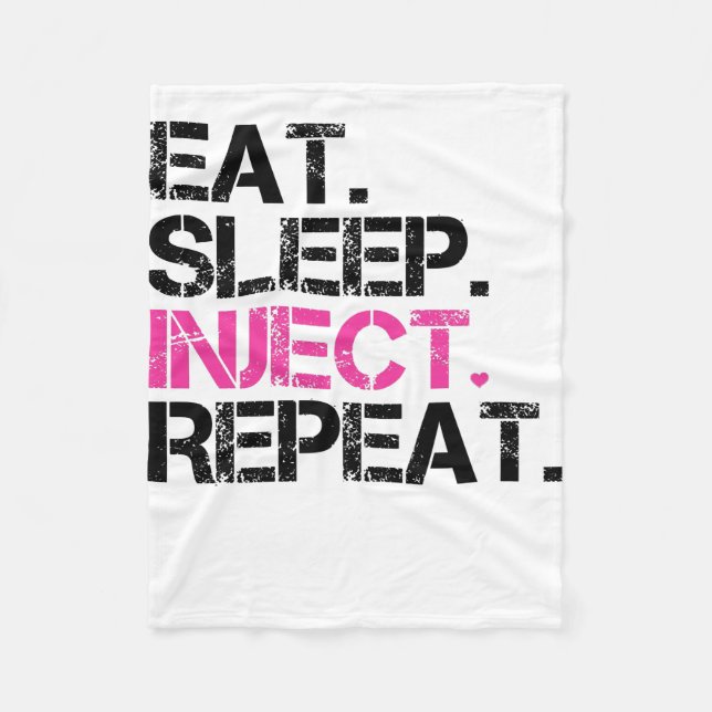 Couverture Polaire Eat Sleep Inject Repeat Nurse Injector (Devant)