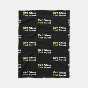 Couverture Polaire Eat Sleep Yeet Répéter le texte Viral Phrase Yeete
