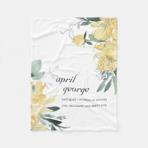 COUVERTURE POLAIRE EAU FLORALE VERTE JAUNE PROPRE ANNIVERSAIRE