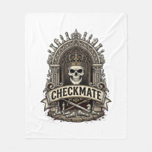Couverture Polaire Échec et mat Roi Crâne Échecs Vintage