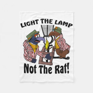 Couverture Polaire Éclairez la lampe pas le rat Noël drôle