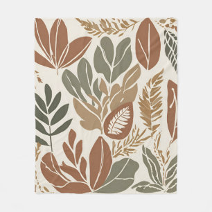 Couverture Polaire Eclectique Naturel Terracotta Fleur sauvage Rustiq