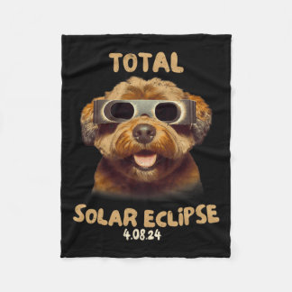 Couverture Polaire Eclipse Chien Portant Des Éclipses Solaires