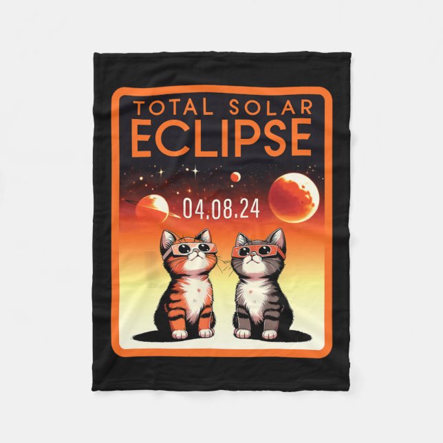 Couverture Polaire Éclipse solaire 2024 Chats Total Éclipse solaire 4 (Devant)