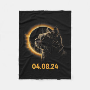 Couverture Polaire Éclipse Solaire Chat Éclipse Solaire Lunettes Chat