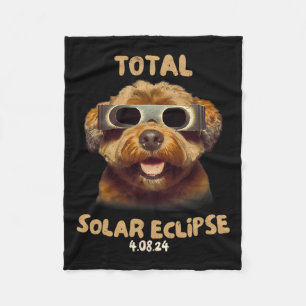 Couverture Polaire Éclipse Solaire T Chien Portant Des Lunettes Éclip