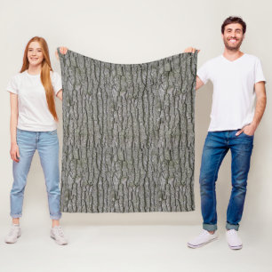 Couverture Polaire Écorce Rustique Faux Gris Sec