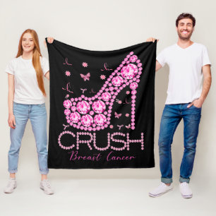 Couverture Polaire Écraser le cancer du sein Sensibilisation Bling ro