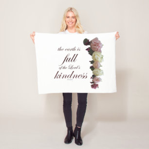 Couverture Polaire Écriture, Psaume 33, Roses blanches et roses