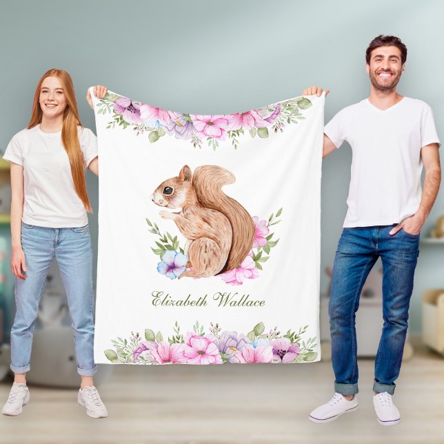 Couverture Polaire Écureuil rose pâle (Créateur téléchargé)