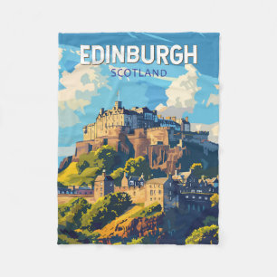 Couverture Polaire Edinburgh Scotland Travel Art Vintage