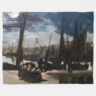 Couverture Polaire Edouard Manet - Le Port de Boulogne au clair de lu