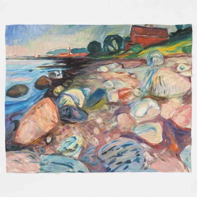Couverture Polaire Edvard Munch - Rive avec Maison Rouge (Devant (Horizontal))