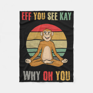Couverture Polaire Eff You See Kay Why Oh You Funny Monkey Yoga Vinta
